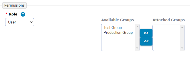 Assign groups in the Permissions section.